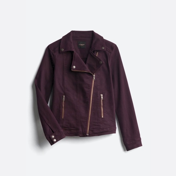 💜 Moto Denim Stretch Jacket - Picture 1 of 9